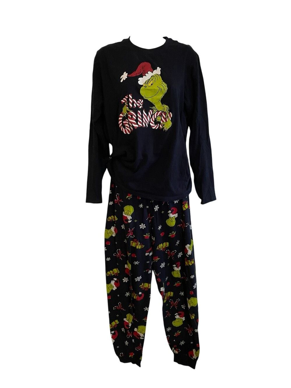 The Grinch Small Matching Pajama Set Long Sleeve Pants Cotton Blend